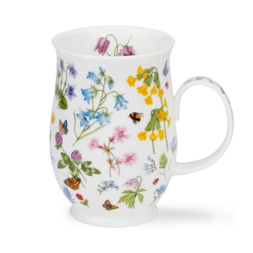 Dunoon Suffolk filiżanka z delikatnej porcelany kostnej, motyw: kwiaty dzikie kwiaty, dzwonek zająca, 0,31 l