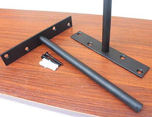 8 Pcs 8" Heavy Duty Black Floating Shelf Bracket Solid Steel Blind Shelf Supports - Hidden Brackets for Floating Wood Shelves - Concealed Blind Shelf Support – Screws and Wall Plugs Included
