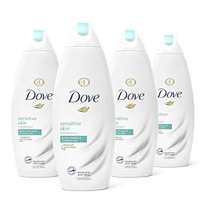 Dove Sulfate Free and Hypoallergenic, Sensitive Skin Body Wash, 22 Fl Oz (Pack of 4)