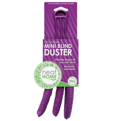 Unger 963260C 9-Inch Neathome Microfiber Blind Duster, Mini, White and Purple
