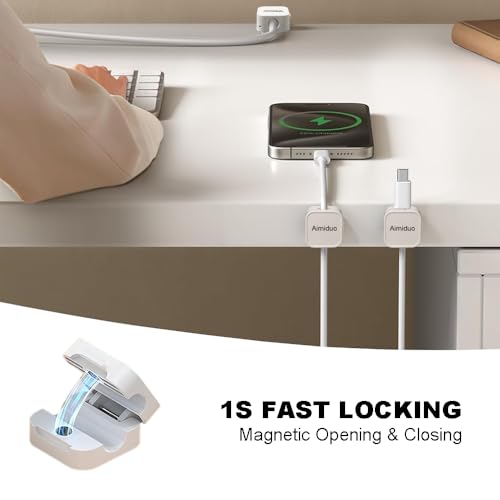 Organizador de Cables con Clips Magnéticos, 10 Unidades, Blanco miniatura 2