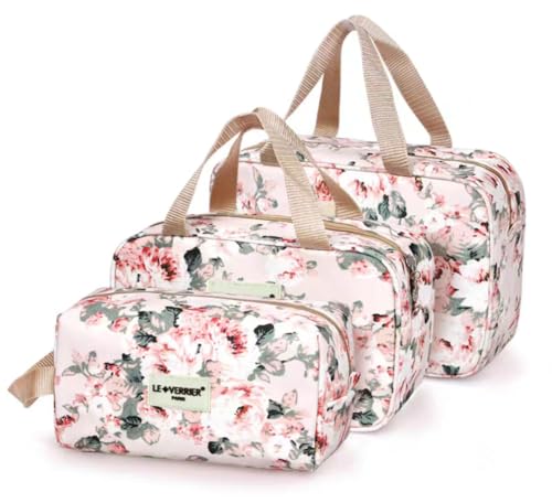 Kosmetiktasche, Kulturbeutel, Kulturbeutel, Kulturbeutel, Kulturbeutel, Kulturbeutel, Kulturbeutel, Kulturtasche, Kulturbeutel, Blau / Marineblau / Pink, Rosa, 3er-Set, Kosmetiktasche