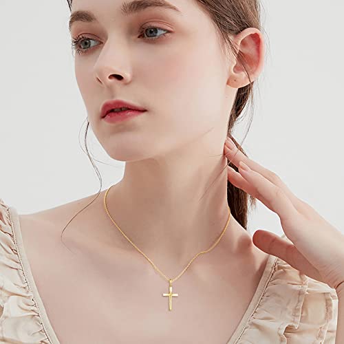 ELFRONT 14K Solid Gold Cross/Hecate Necklace for Women Delicate Gold Tree of Life Cross Pendant Necklace Religious Jewelry Gifts for Girl Wife Mom2