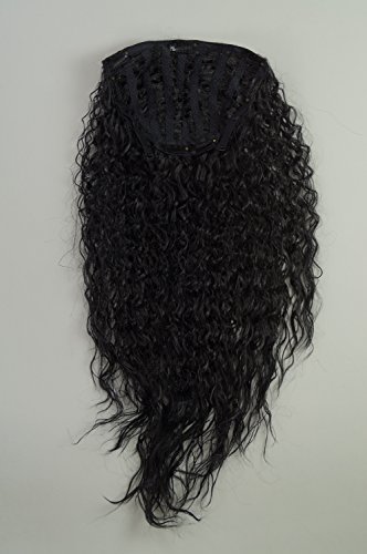 WIG ME UP H9311-1 Hairpiece half wig Clip-In Extension very long stringy crimpy curls curly latin shiny oily wet-look volume black 26inch - Image 2