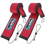 KPEPIX Lightproof Neoprene Fishing Rod Sleeve - Fishing Rod Cover for Storage & Transportation - Puncture Resistant Rod Sock for Casting, Trolling, Spinning Rods (Red, 58in, 2Pcs)