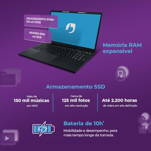 Notebook Positivo Vision i15 Lumina Bar i3-N300, 8GB 256GB SSD, Tela 15 polegadas Full HD Antirreflexo Windows 11 Home – Preto