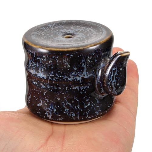 EXCEART Ceramic Inkstone Porcelain Water Dropper Container for Chinese Calligraphy and Brush Painting 2.75 Inch Blue Kiln Glaze Ink Dish for Traditional Ink Art - Thumbnail 7