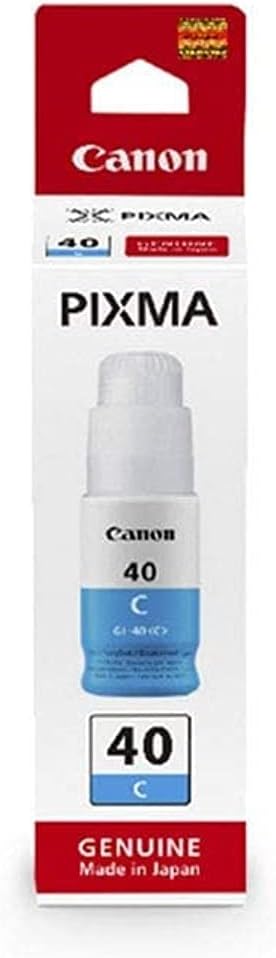 CANON GI-40C, High Yield, Cyan Ink Bottle, Prints Up to 7,700 Pages