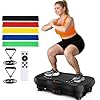 Vibration Plate Exercise Machine, 130 Levels Full Body Workout Vibrating Plate for Lymphatic Drainage Weight Loss, 450 Lbs Capacity Shake Fitness Platform with Resistance Bands Bluetooth for Women Men