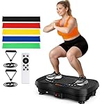 Vibration Plate Exercise Machine, 130 Levels Full Body Workout Vibrating Plate for Lymphatic Drainage Weight Loss, 450 Lbs Capacity Shake Fitness Platform with Resistance Bands Bluetooth for Women Men