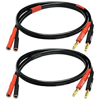 CESS-029-2f Bananenstecker auf Bananenbuchse, Lautsprecher-Verlängerungskabel, Silikonkabel, 2 Stück (6 m)