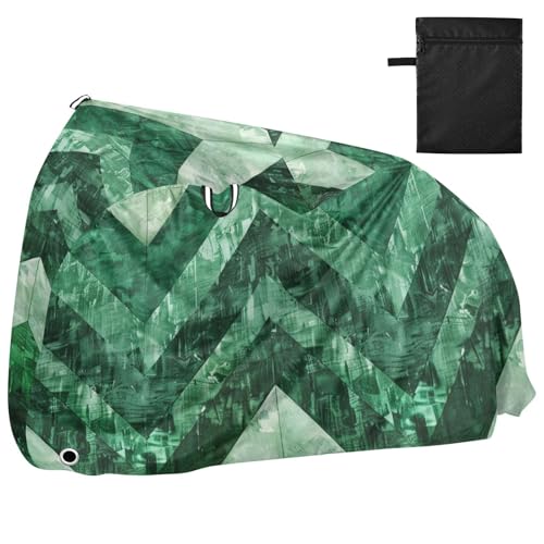 Green Waterproof Bike Cover Outdoor with Lock Holes Uv Resistant