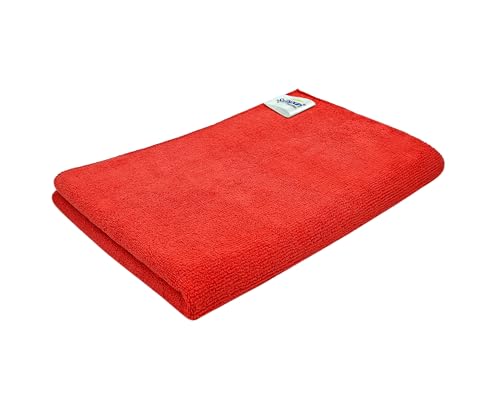 SOFTSPUN Microfiber Gym & Sports Towels for Men & Women 1pcs Red 340 GSM 40X60cms Fast Drying, Super Absorbent, Lightweight & Ultra-Compact Sweat Towels for Working Out Camping, Hiking, Yoga, Travel.