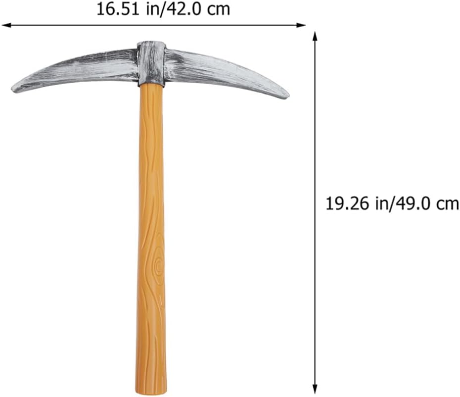 PRETYZOOM Pickaxe Spade Costume Prop Set 2Pcs Toy Miner Pickaxe Spade Party Favor Supplies for Stage Performance and Photo Booth Decoration 19.29X16.53X1.77In