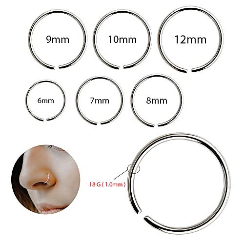 18G(1.0Mm) 6Mm 316L Surgical Steel Nose Rings Body Jewelry #TOP2