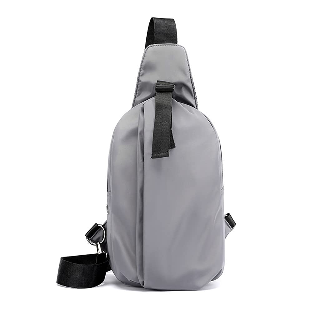 Bolso de hombro casual de tela Oxford impermeable con salida para auriculares en color sólido 8
