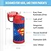 THERMOS FUNTAINER Water Bottle with Straw - 12 Ounce - Kids Stainless Steel Vacuum Insulated Water Bottle with Lid, Superman