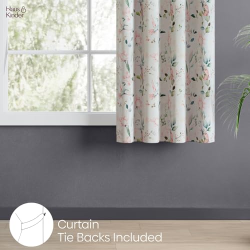 Image of haus & kinder 100% Blackout Window Curtains 5 Feet Long Pack of 1 Window Curtain, 5 Feet Curtain for Window, 100% Room Darkening (Classic Damask, 130 X 152 CM)