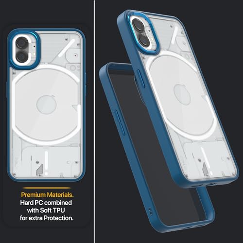 Image of Amazon Basics Cover for Nothing Phone 1 |Electroplated Crome Metal Ring | Full Camera Protection | Raised Edges | Super Soft Side TPU Bumper Case (Indigo)