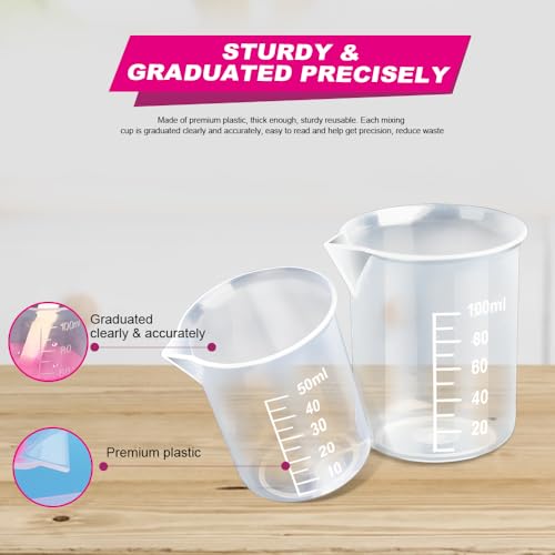 Kit de 36 vasos medidores de plástico para resina miniatura 3