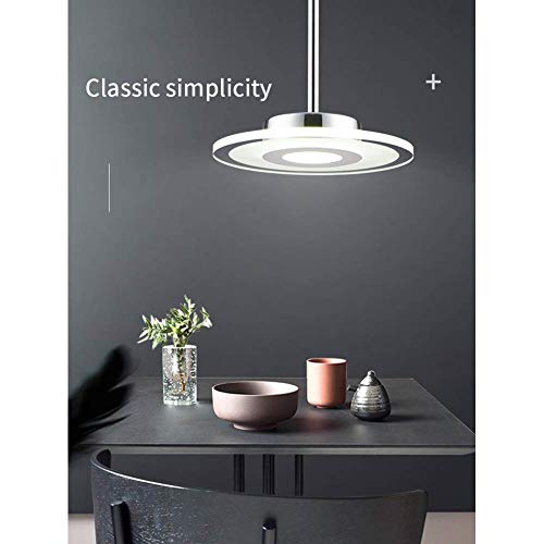Lámpara colgante de acrílico cromado redonda con luz natural para comedor 3