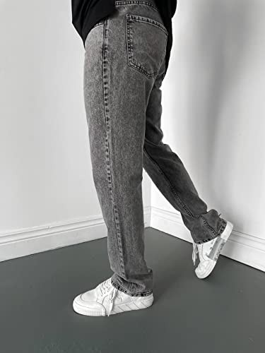 HBER Men's Loose Straight Leg Jeans Bootcut Comfort Stretch Jean Wide-Leg Denim Pants Trousers2