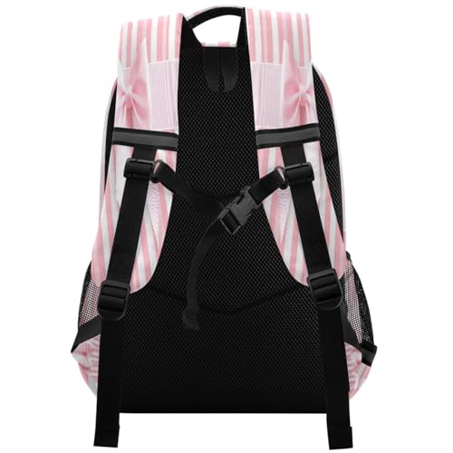 ALAZA Pink Ribbon Bow School Backpack for Girls & Boys, Kids Laptop Bookbag with Reflective Strip 17in3
