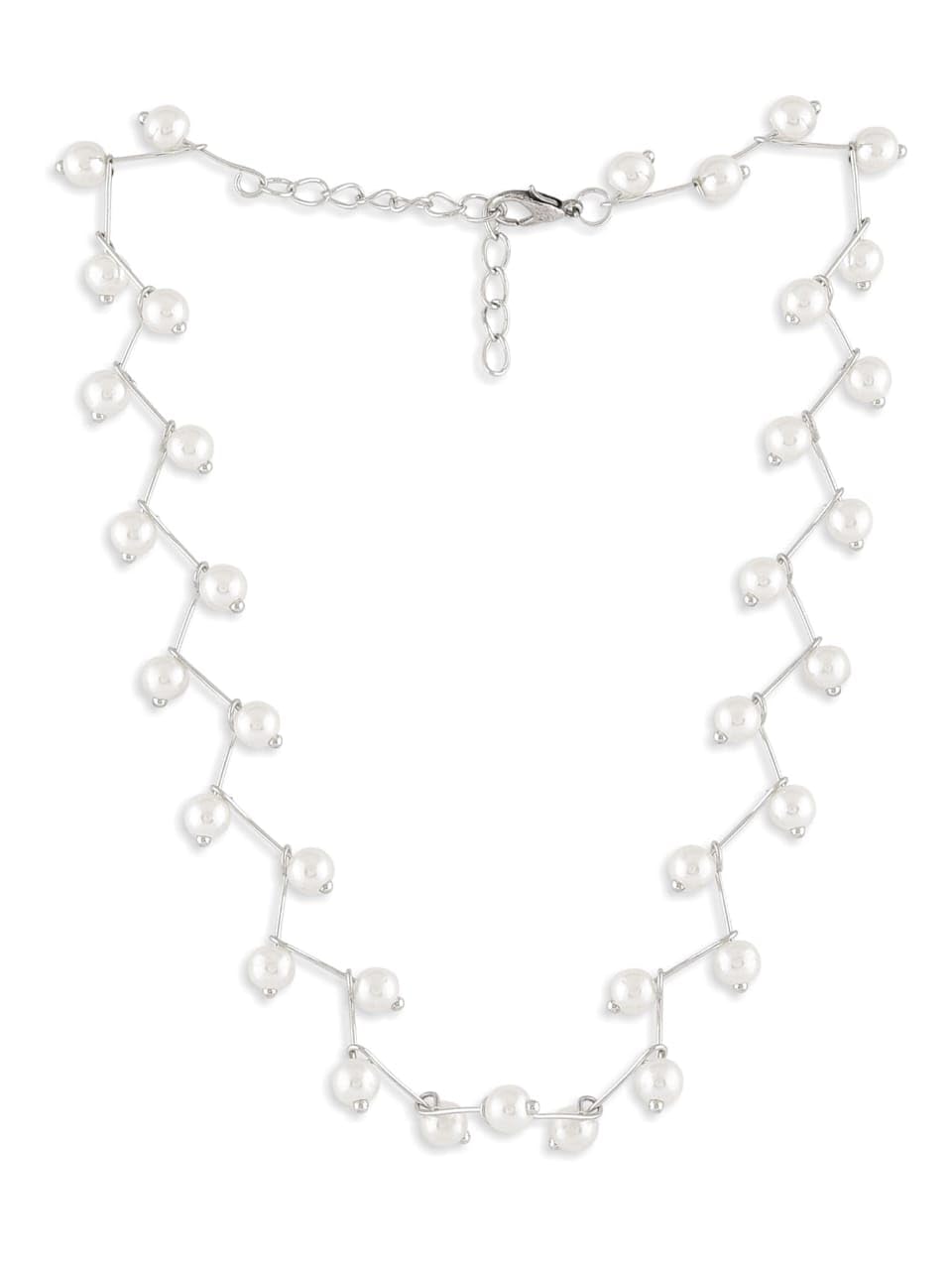 ORION TRADEX Pearl Choker Necklace Zig Zag Pearl Choker Set, Latest Pearl Choker for Women and Girls (White Pearls) (B0D6RV2FGM) Amazon Price History, Amazon Price Tracker