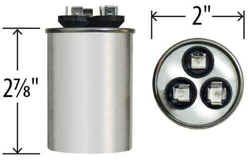 Goodman - 25 + 5 Uf Mfd X 370 Vac Genteq Replacement Dual Capacitor Round # C3255R / 97F9803 #TOP3