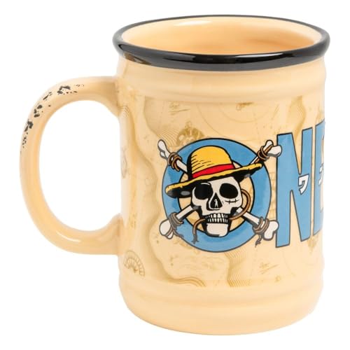 Paladone One Piece Tasse en céramique sous licence officielle Netflix, décoration pirate et cadeau, accessoire de bureau pour tous les âges, mugs à café...