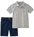 Tommy Hilfiger Baby Boys 2 Pieces Polo Shorts Set, Gray, 3-6 Months