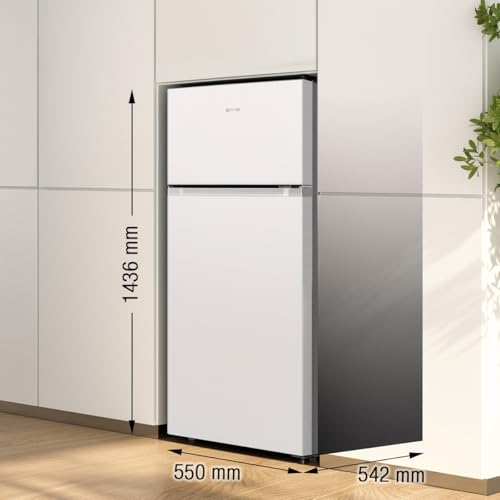 Gorenje RF4142PW4 Doppeltürkühlschrank mit Gefrierteil oben, 165 Liter Kühleil, 41 Liter Gefrierteil, LED Innenbeleuchtung, Energieeffizienzklasse E, 143,6cm x 55cm, weiß – Bild 4