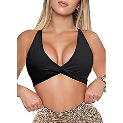 Navneet Sujetador Deportivo Mujer Sujetador sin Espalda Sujetador Espalda Descubierta Top Deportivo Ropa Deporte Negro XS