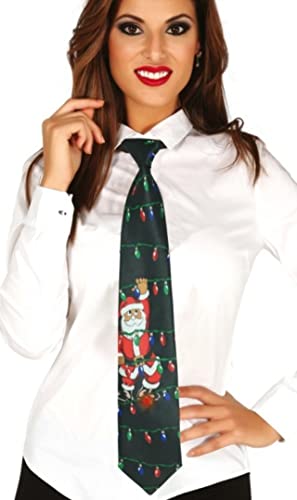 FIESTAS GUIRCA Cravate de Noël Lumineuse et Musicale - Vert - Taille Unique