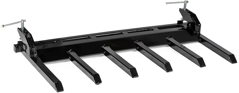 Titan Attachments 21" Fork Length Clamp-On Debris Forks V2, Fits Loader Buckets, Skid Steers