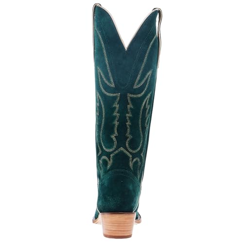 Tony Lama Women`s Emerald Suede Vamp 15In Emerald Suede Top Boot3