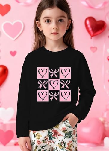 Image of Valentines Shirts for Girls Toddler Cute Love Heart Long Sleeve Casual Tee Tops