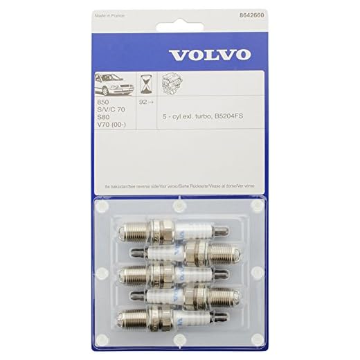 Volvo Original tändstift i tändstifts-sats (5 stycken) originalnummer: 8642660 bland annat för Volvo 850, S60, S70 V70 (-2000), S80 (-2006), V70(P26)