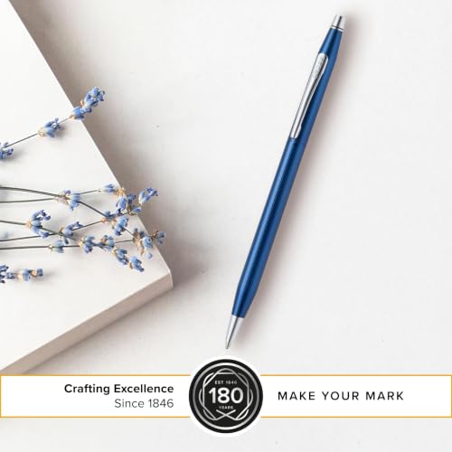Image of Cross Classic Century Cobalt Blue Diamond Ballpoint Pen, Black Ink | Refillable Ballpoint Pen for Effortless Writing, Durable Construction, Premier Distinctive Look, Gift-Ready, Medium Point