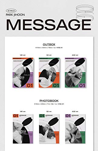 PARK JIHOON [MESSAGE] 1st Album [ME / SS / AGE] RANDOM VER. 1p CD+1p Photo Book(80p)+1p Book+1p Poster(On pack)+1p Motd Card+1p Ask Photo Card+1p Sticker+TRACKING CODE K-POP SEALED – vue 2