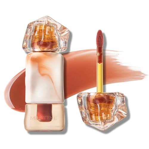 Mistine Makeup Lip Gloss Lip Plumber Non-sticky Tinted Lip Gloss Infused with 1% Peptide Moisturizing Shiny Finish Lip Tint Hydrating Lifter Gloss Lightweight Feeling Lip Oil J04 Dream Dawn 0.1 fl oz