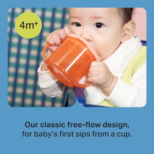 Tommee Tippee First Baby Sippy Cups with Spout and Lid, Ages 4 Months+, 6 oz, Leak-Proof Durable Spout, Easy Grip Handles, Bright Multicolor, Pack of 3 by Tommee Tippee - Image 2