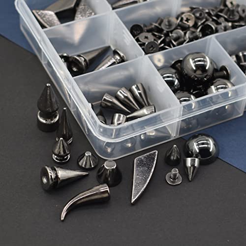 Renashed R-MD13-150 Sets Punk Spikes And Studs, 13 Shape Cone Spikes Leather Rivets Gothic Screw Back Studs thumb #5
