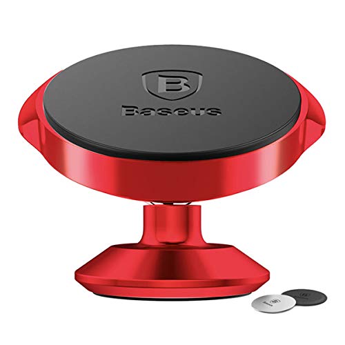 Suporte Magnético Adesivo 360º Small Ears Tipo Vertical, Baseus, Suer-B09, Vermelho