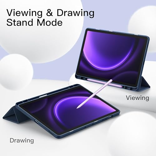 Image of TGK Smart Trifold Flip Case Cover for Samsung Galaxy Tab S9 FE 10.9 Inch /Tab S10 FE 10.9 inch with Pencil Holder (Blue)