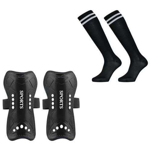 LLINthy Espinilleras y calcetines de fútbol para niños y niñas de 3 a 18 años para juego de fútbol