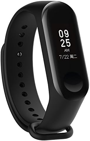 KOMI Watch Strap compatible with Xiaomi mi Band 4 3, Women Men Silicone Fitness Sports Replacement Band(Black)