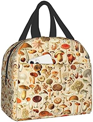 vdcucc Vintage Mushroom Lunch Box Reusable Lunch Bag Food Container For Women Men Adults Work Travel Picnic