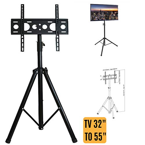 Yfly Black Tripod Tv Display Portable Floor Stand Height Adjustable Mount For 32" To 55" Flat Screens #TOP2