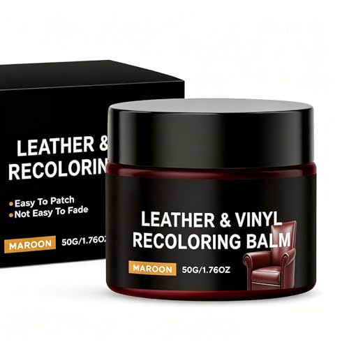 Verbpupl Crème de réparation pour cuir, 50g de crème bordeaux pour la retouche et l'entretien détaillé du cuir, crème pour conditionner les sacs à main - pour meubles, canapé, fauteuil, sacs à main – vue 6